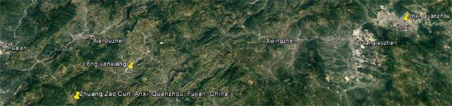 kandkaart regio Fujian