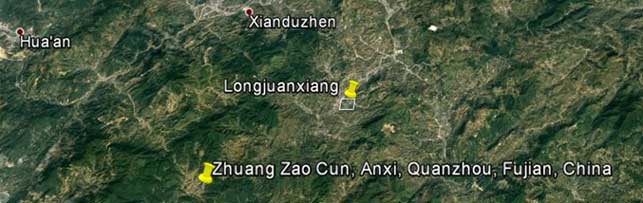 landkaart regio Fujian