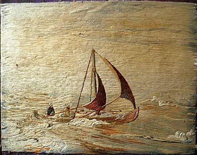 borduurwerk vissersboot